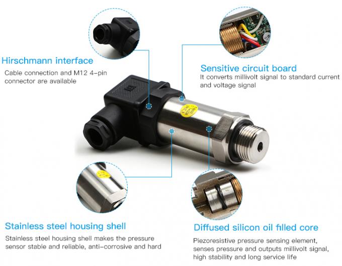 0~600bar 압력 범위 분산 실리콘 오일 압력 센서 RPT202 0.5-4.5V 출력 및 CE RoHS 인증 1
